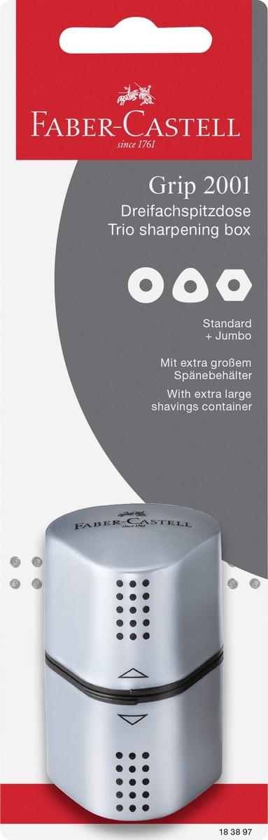 FABER-CASTELL Dreifachspitzdose Grip 2001 silber BK