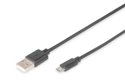 DIGITUS Micro USB 2.0 Anschlusskabel 1,0m Typ A - micro B St/St, schwarz