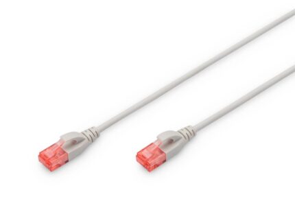 Patch-Kabel CAT6 3,0m U/UTP Slim gr Cu LSZH AWG 28/7 Grau