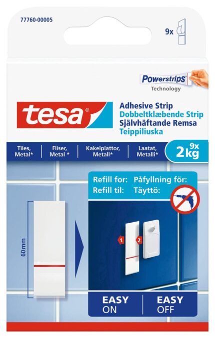 Tesa Mounting Strips 2 kg White 9 Pieces
