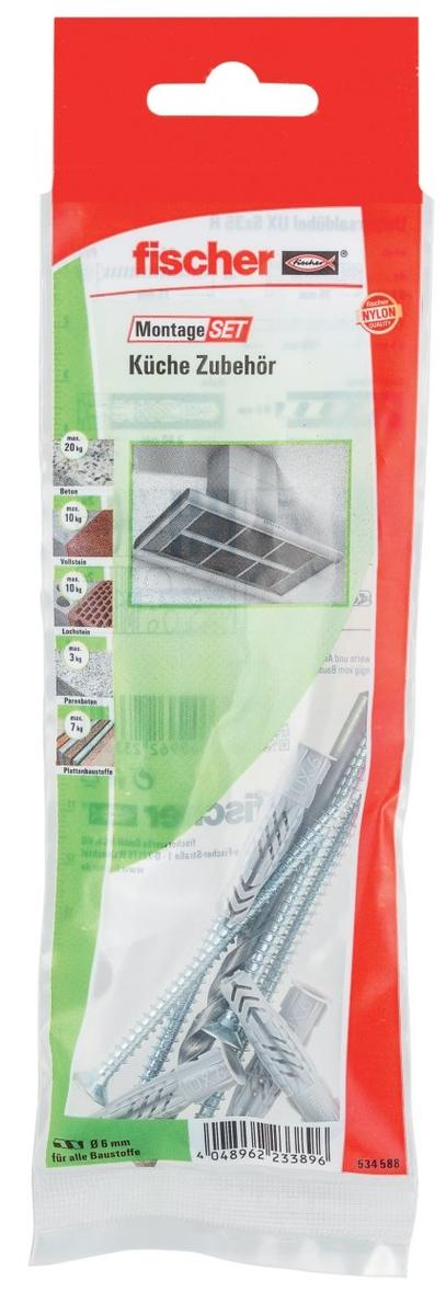 Fischer MontageSet Kitchen Accessories B Light Grey 8 Pieces