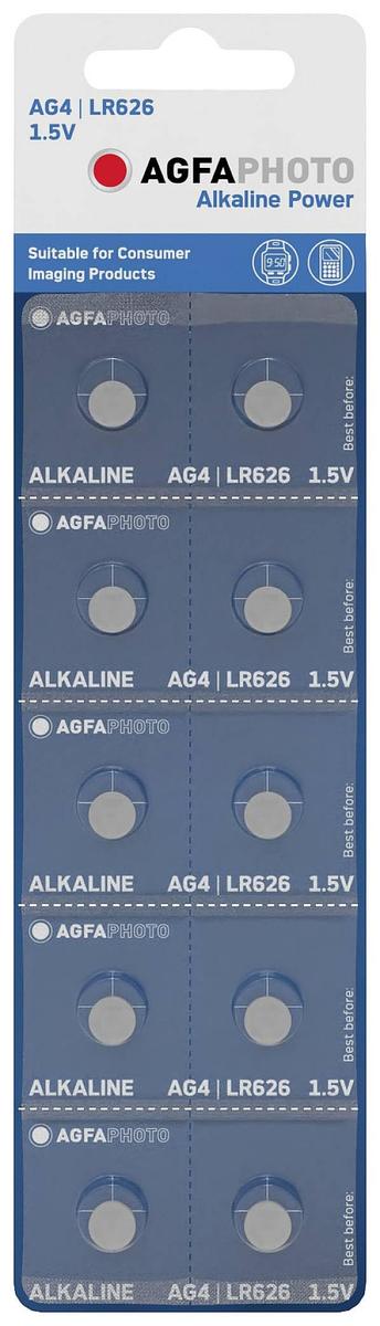 AgfaPhoto Batterie Knopfzelle LR626 AG4 1.5V Alkaline 10St.