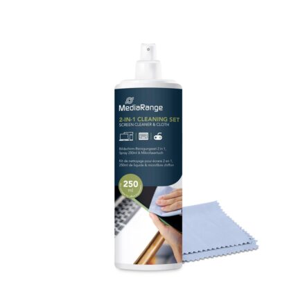 MediaRange Bildschirmreinigungsspray inkl. Mikrofasertuch, 250ml