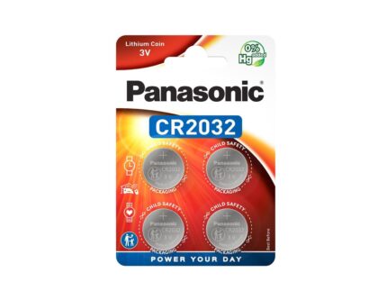 Panasonic CR2032 Lithium Button Cell Battery 3 V Pack of 4