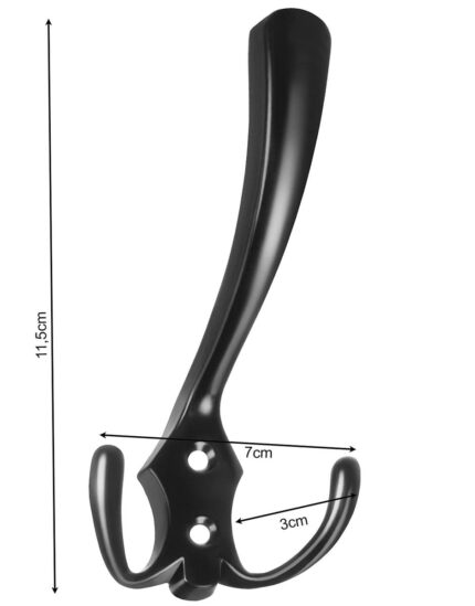 Black wall hanger - set of 5