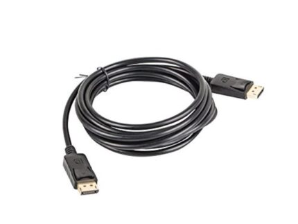 LANBERG pripojovac'i kabel DisplayPort 1.2 M/M, 4K@60Hz, d'elka 3m, cern'y, se z'apadkou, zlacen'e konektory