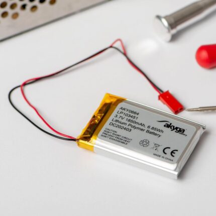 Lithium Polymer Battery Akyga AKY0486 LP502248 Li-Po 3.7V / 450mAh PCM JST 2.54 2Pin Connector 150mm