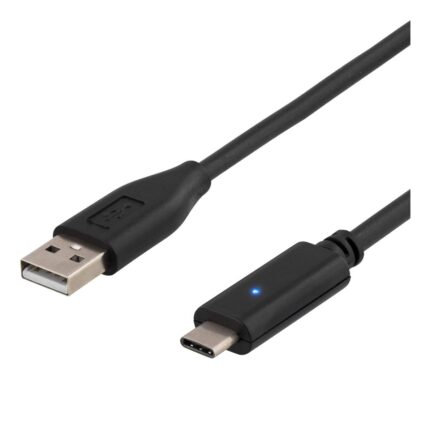 USB 2.0 cable, type A M, type C M, 0.5m, black