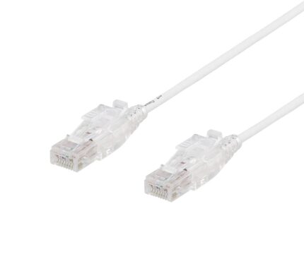 Deltaco U/UTP Cat6A Patch Cable 0.5 m 500 MHz Lockable Connectors White