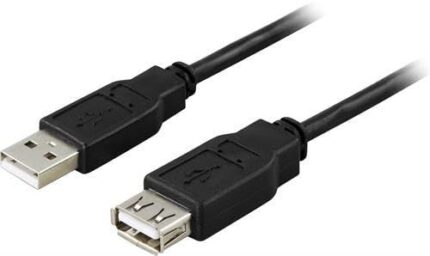 USB 2.0 cable Type A ma, Type A fe 5m, black
