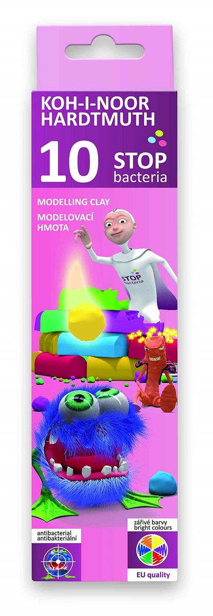 Plasticine KOH-I-NOOR, antibacterial, 10 colors, 200 g