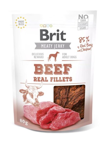 BRIT JERKY SNACK FILETES DE TERNERA 80GR